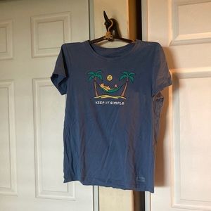 Life is Good Blue Winnie the Pooh Shirt size M